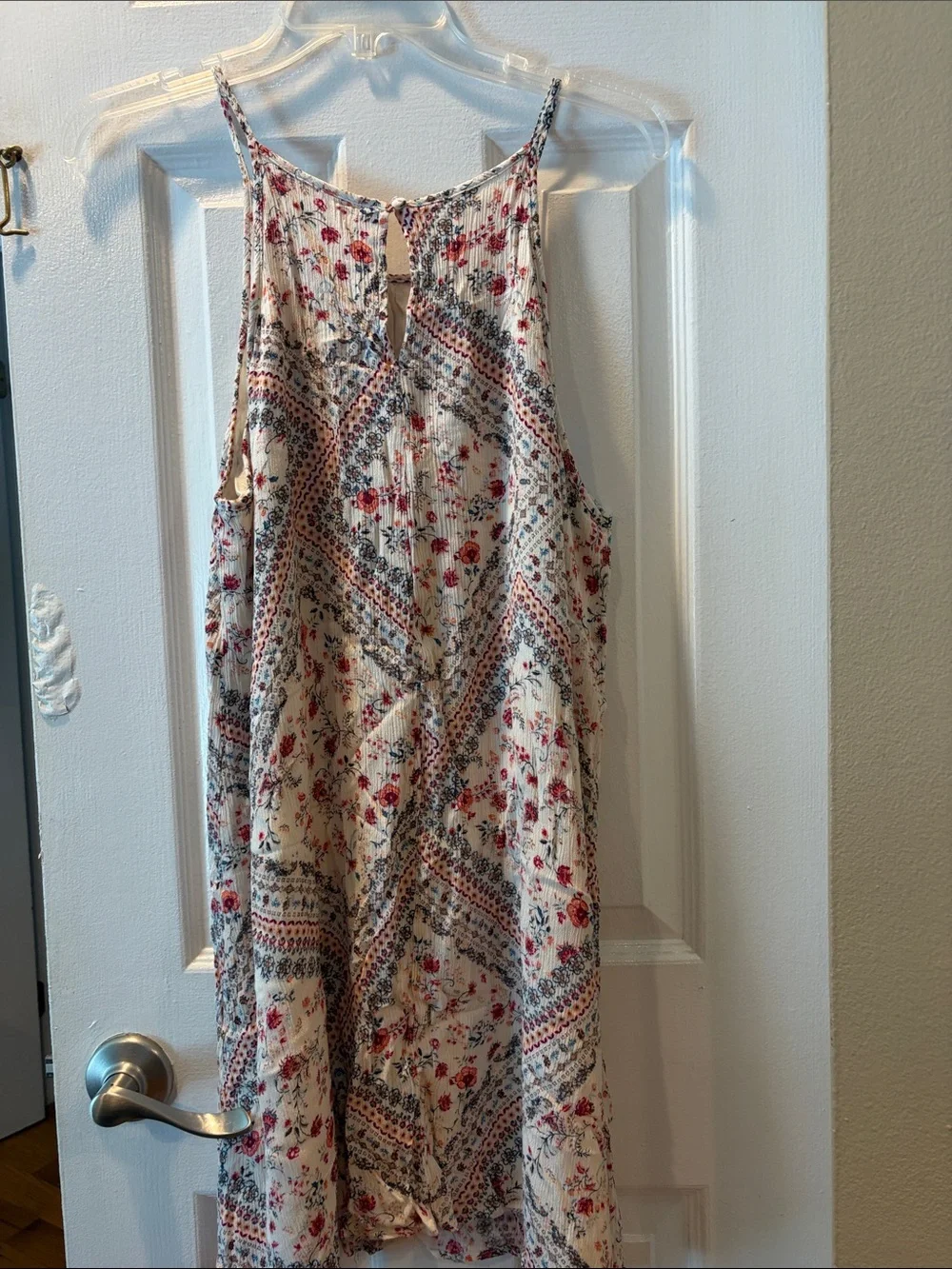 miami Cream Floral Spaghetti-Strap dress - Picture 4 of 4